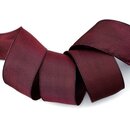 25 m x 40 mm Drahtkantenband LEO BORDEAUX Weinrot (194)...