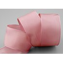 25 m x 40 mm Drahtkantenband LEO ALTROSA Puderrosa Rosa...