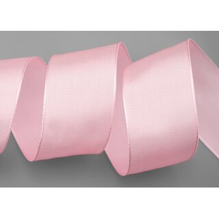 25 m x 40 mm Drahtkantenband LEO HELLROSA Rosa (220) Dekoband mit Drahtkanten einfarbig Geschenkband Stoffband Schleifenband Visco Draht