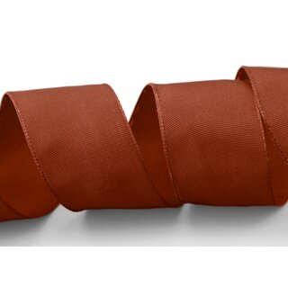 25 m x 40 mm Drahtkantenband LEO HELLBRAUN Terrakotta (233) Dekoband mit Drahtkanten einfarbig Geschenkband Stoffband Schleifenband Visco Draht
