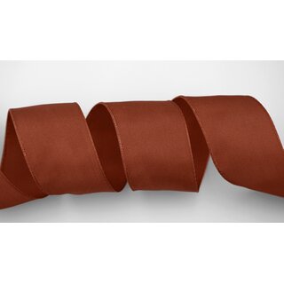 25 m x 40 mm Drahtkantenband LEO HELLBRAUN Terrakotta (233) Dekoband mit Drahtkanten einfarbig Geschenkband Stoffband Schleifenband Visco Draht
