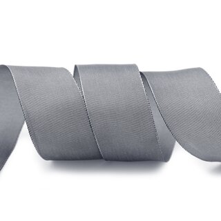 25 m x 40 mm Drahtkantenband LEO GRAU Dunkelgrau (324) Dekoband mit Drahtkanten einfarbig Geschenkband Stoffband Schleifenband Visco Draht