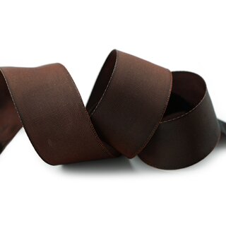 25 m x 40 mm Drahtkantenband LEO DUNKELBRAUN Schokobraun (523) Dekoband mit Drahtkanten einfarbig Geschenkband Stoffband Schleifenband Visco Draht