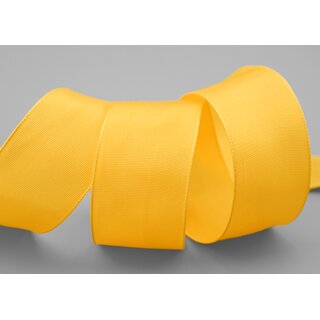 25 m x 40 mm Drahtkantenband LEO GELB Dunkelgelb (534) Dekoband mit Drahtkanten einfarbig Geschenkband Stoffband Schleifenband Visco Draht