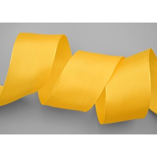 25 m x 40 mm Drahtkantenband LEO GELB Dunkelgelb (534) Dekoband mit Drahtkanten einfarbig Geschenkband Stoffband Schleifenband Visco Draht