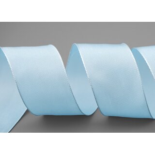 25 m x 40 mm Drahtkantenband LEO HELLBLAU (602) Dekoband mit Drahtkanten einfarbig Geschenkband Stoffband Schleifenband Visco Draht