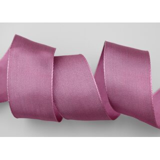 25 m x 40 mm Drahtkantenband LEO ALTROSA Dunkel (603) Dekoband mit Drahtkanten einfarbig Geschenkband Stoffband Schleifenband Visco Draht