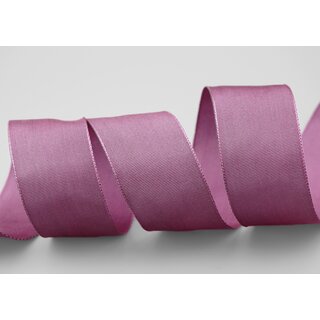 25 m x 40 mm Drahtkantenband LEO ALTROSA Dunkel (603) Dekoband mit Drahtkanten einfarbig Geschenkband Stoffband Schleifenband Visco Draht
