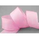 25 m x 40 mm Drahtkantenband LEO ROSA (604) Dekoband mit...