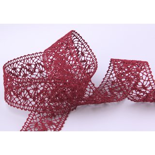 Spitzenband Emma BORDEAUX Baumwollspitze Spitze 38 mm...