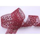 Spitzenband Emma BORDEAUX Baumwollspitze Spitze 1 m x 38...