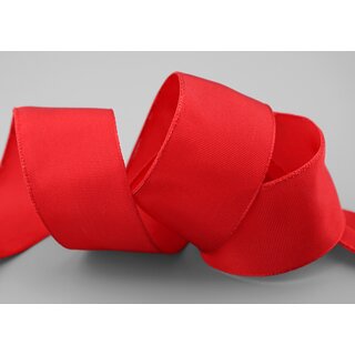 25 m x 40 mm Drahtkantenband LEO ROT (609) Dekoband mit Drahtkanten einfarbig Geschenkband Stoffband Schleifenband Visco Draht
