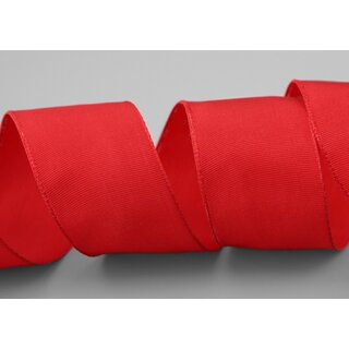 25 m x 40 mm Drahtkantenband LEO ROT (609) Dekoband mit Drahtkanten einfarbig Geschenkband Stoffband Schleifenband Visco Draht