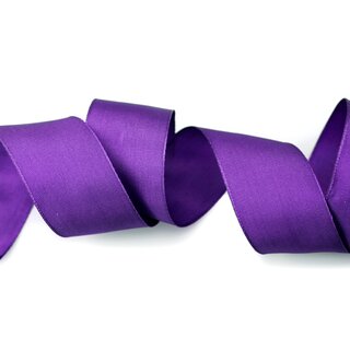 25 m x 40 mm Drahtkantenband LEO LILA Violett (610) Dekoband mit Drahtkanten einfarbig Geschenkband Stoffband Schleifenband Visco Draht