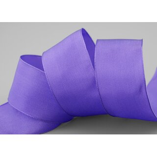 25 m x 40 mm Drahtkantenband LEO LAVENDEL Flieder Dunkel (611) Dekoband mit Drahtkanten einfarbig Geschenkband Stoffband Schleifenband Visco Draht