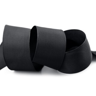 25 m x 40 mm Drahtkantenband LEO SCHWARZ (613) Dekoband mit Drahtkanten einfarbig Geschenkband Stoffband Schleifenband Visco Draht