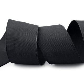 25 m x 40 mm Drahtkantenband LEO SCHWARZ (613) Dekoband mit Drahtkanten einfarbig Geschenkband Stoffband Schleifenband Visco Draht