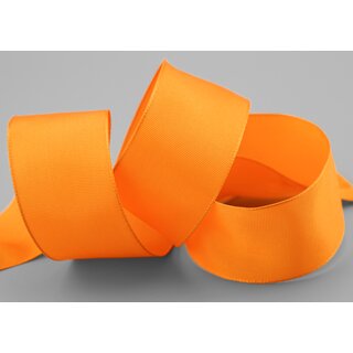 25 m x 40 mm Drahtkantenband LEO DOTTERGELB Hell Orange (620) Dekoband mit Drahtkanten einfarbig Geschenkband Stoffband Schleifenband Visco Draht