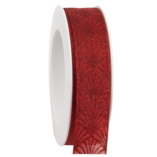 3 m x 25 mm Dekoband Art Nouveau ROT Geschenkband Schleifenband Deko Glanz glnzendes Weihnachten Party