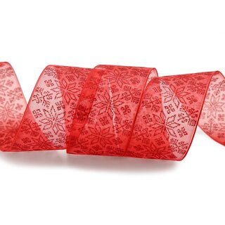 3 m x 40 mm Dekoband Folklore ROT Geschenkband mit formstabilen Kanten Ornament Muster Schleifenband