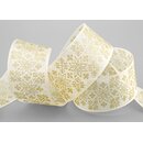 20 m x 40 mm Dekoband Folklore CREME Gold Geschenkband...