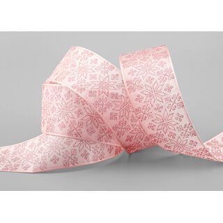 20 m x 40 mm Dekoband Folklore ROSA Geschenkband mit formstabilen Kanten Ornament Muster Schleifenband