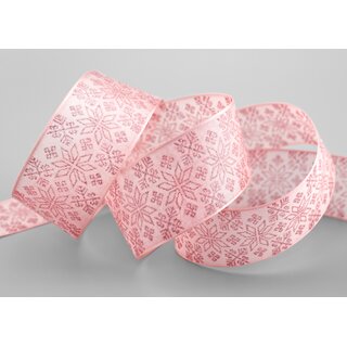 20 m x 40 mm Dekoband Folklore ROSA Geschenkband mit formstabilen Kanten Ornament Muster Schleifenband