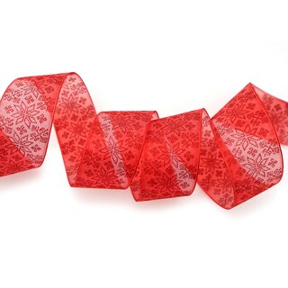 20 m x 40 mm Dekoband Folklore ROT Geschenkband mit formstabilen Kanten Ornament Muster Schleifenband
