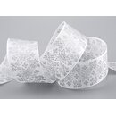 20 m x 40 mm Dekoband Folklore WEISS Geschenkband mit...