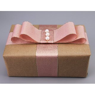 VIENNA 3 m x 40 mm ROSA GOLD Dekoband mit Lurex Brokat Geschenkband Schleifenband mit Glanz
