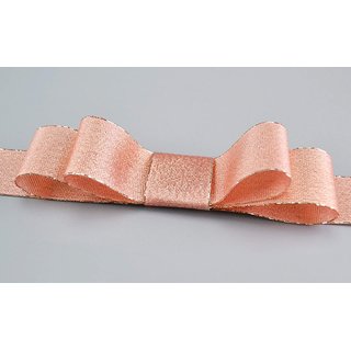 VIENNA 20 m x 25 mm ROSA GOLD Dekoband mit Lurex Brokat Geschenkband Schleifenband mit Glanz