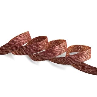 3 m x 15 mm Webband FISCHGRT Gold BORDEAUX Rot Dekoband Schleifenband Geschenkband Lurex doppelseitiges Stoffband fest formstabil