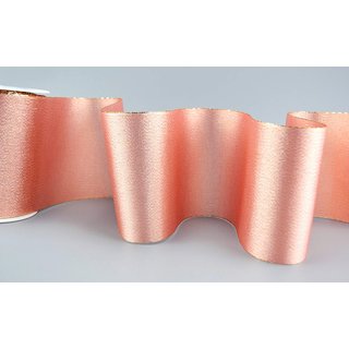 VIENNA 15 m x 10 cm ROSA GOLD Dekoband mit Lurex Brokat Geschenkband Schleifenband mit Glanz Tischband