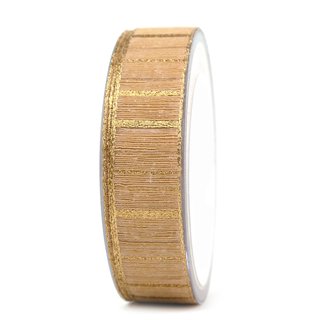 3 m x 25 mm Dekoband Matrix Gold Streifen BEIGE Schleifenband halbtransparentes Stoffband Lurex glnzendes formstabiles Band