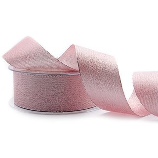 VIENNA 20 m x 40 mm ROSA SILBER Dekoband mit Lurex Brokat...