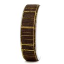 3 m x 25 mm Dekoband Matrix Gold Streifen DUNKELBRAUN...