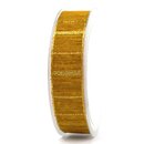 20 m x 25 mm Dekoband Matrix Gold Streifen SENF Gelb...