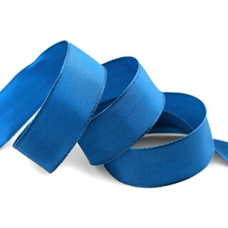 25 m x 25 mm Drahtkantenband LEO KORNBLAU Blau (712) Dekoband mit Drahtkanten einfarbig Geschenkband Stoffband Schleifenband Visco Draht