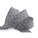 3 m x 25 mm Dekoband David GRAU SILBER Schleifenband...