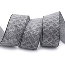 3 m x 40 mm Dekoband David GRAU SILBER Schleifenband...