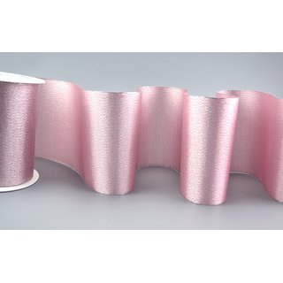 VIENNA 3 m x 10 cm ROSA SILBER Dekoband mit Lurex Brokat Geschenkband Schleifenband mit Glanz Tischband