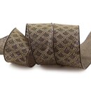 20 m x 40 mm Dekoband David BRAUN Taupe GOLD...