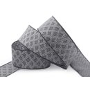 20 m x 40 mm Dekoband David GRAU SILBER Schleifenband...