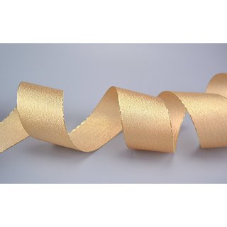 VIENNA 20 m x 40 mm GOLD Dekoband mit Lurex Brokat Geschenkband Schleifenband mit Glanz