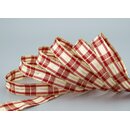 3 m x 15 mm Weihnachten Drahtkantenband KARO BORDEAUX...