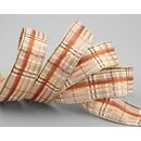 20 m x 25 mm Karo Dekoband SANTAS PANTS TAUPE Beige Braun...