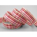 20 m x 25 mm Karo Dekoband SANTAS PANTS ROSA Gold...