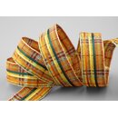20 m x 25 mm Karo Dekoband SANTAS PANTS SENF Grn...