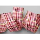 20 m x 40 mm Karo Dekoband SANTAS PANTS ROSA Gold...