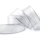 3 m x 38 mm Dekoband SILBER Passion Chiffonband glnzend...